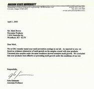 Letter from Oregon University